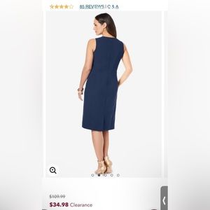 NWOT PLUS SIZE Jessica London Column Business Dress NAVY BLUE knee-length 3X/4X